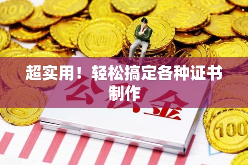 永春超实用！轻松搞定各种证书制作