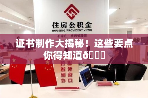 永春证书制作大揭秘！这些要点你得知道😎